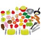 Ecoiffier toidukomplekt + taldrikud ja söögiriistad 50 tk hind ja info | Tüdrukute mänguasjad | kaup24.ee