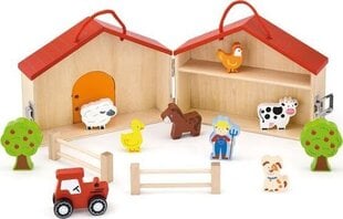 Kahekorruseline puidust talu Viga Mänguasjad Farmi loomad Joonis 13 Elemendid hind ja info | Arendavad mänguasjad | kaup24.ee