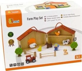 Kahekorruseline puidust talu Viga Mänguasjad Farmi loomad Joonis 13 Elemendid hind ja info | Arendavad mänguasjad | kaup24.ee