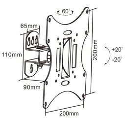 Seinakinnitus LED/LCD/Plasma TV 23-42" (must) kuni 30kg hind ja info | Teleri seinakinnitused ja hoidjad | kaup24.ee