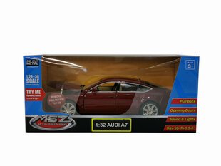 MSZ metallist mudelauto Audi A7, 1:32 hind ja info | Poiste mänguasjad | kaup24.ee