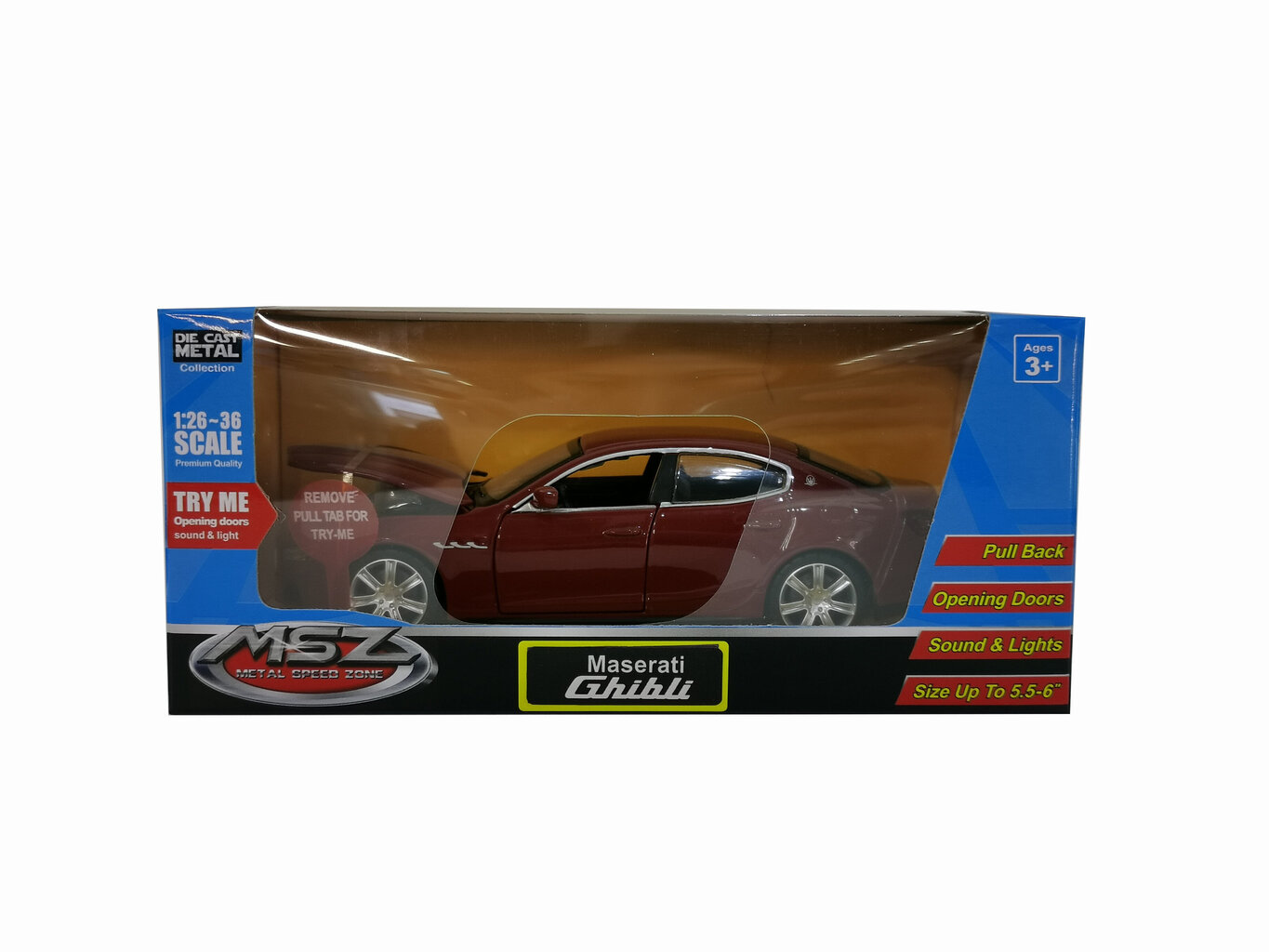 MSZ metallist mudelauto Maserati Ghibli, 1:32 hind ja info | Poiste mänguasjad | kaup24.ee