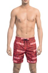 Meeste rannapüksid Bikkembergs Medium boardshort, Red XL hind ja info | Ujumispüksid, shortsid | kaup24.ee