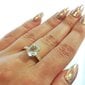 Topaas ja teemant-Moissanite kullatud hõbesõrmus naistele, hõbe 925 ja kuld 585 цена и информация | Sõrmused | kaup24.ee
