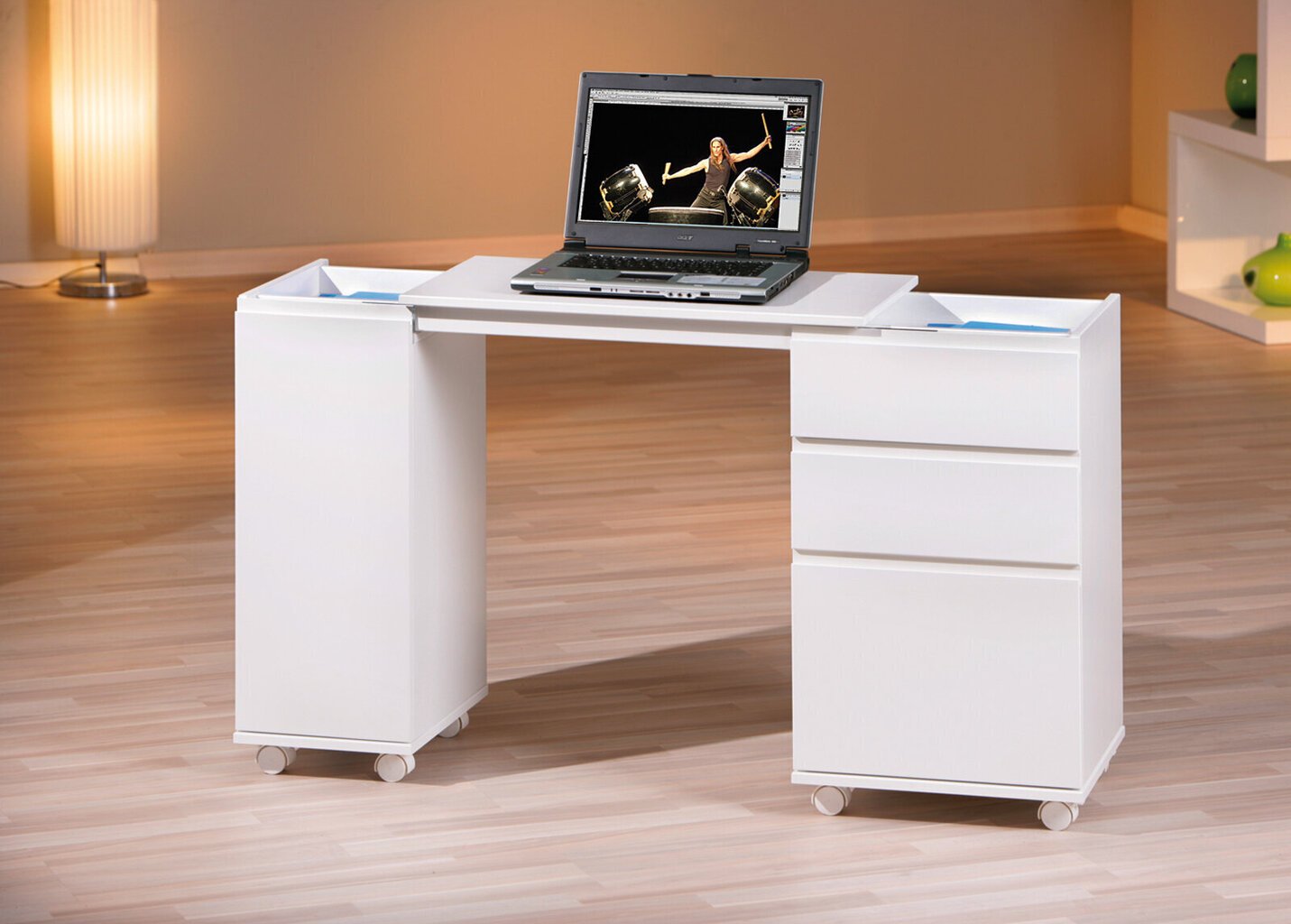 Transformeeritav arvutilaud - kummut Laptop Office, valge hind ja info | Arvutilauad, kirjutuslauad | kaup24.ee