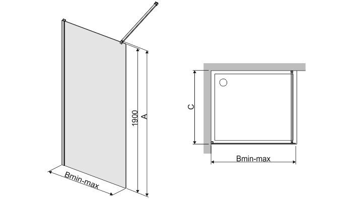 Dušikabiini uks Walk-In Sanplast TX P/TX5b 100s, profiil bahama helepruun, dekoreeritud klaas Cora hind ja info | Dušikabiinide uksed ja seinad | kaup24.ee