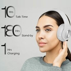 Juhtmevabad kõrvaklapid LED-valgusega, valge цена и информация | Наушники | kaup24.ee