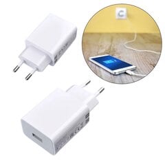 Зарядное устройство с разъемом USB, Белого цвета цена и информация | Кабели для телефонов | kaup24.ee