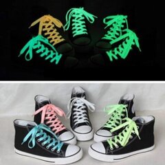 Светоотражающие плоские шнурки 8 мм 120 см, цвет светло-зеленый цена и информация | Уход за одеждой и обувью | kaup24.ee