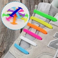 Силиконовые эластичные шнурки 14 шт., разные цвета цена и информация | Уход за одеждой и обувью | kaup24.ee