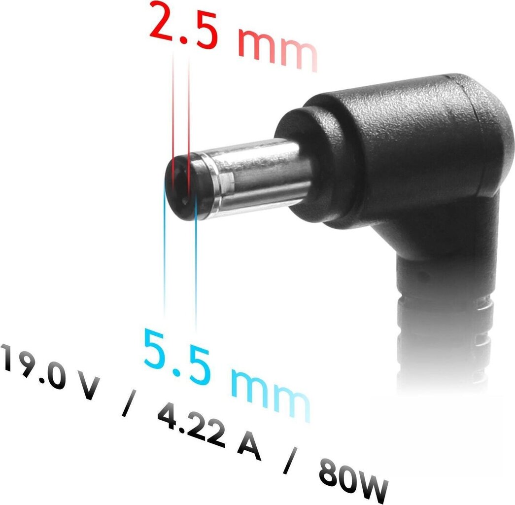 Akyga 100-250V, 19V, 4.22A, 80W hind ja info | Sülearvutite laadijad | kaup24.ee