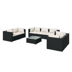 Садовый набор мебели VidaXL, чёрный / синий цена и информация | Комплекты уличной мебели | kaup24.ee