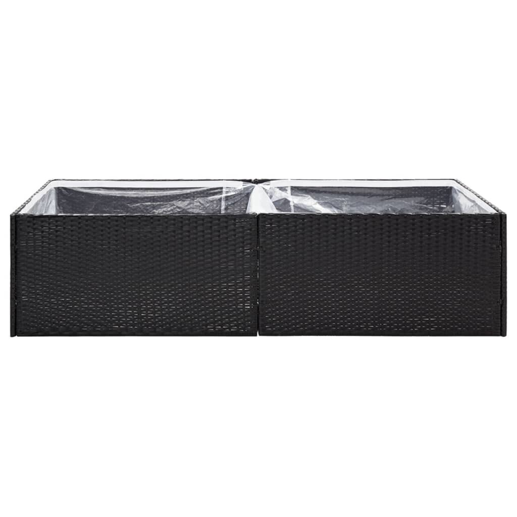 vidaXL taimekast, must, 157 x 80 x 40 cm, polürotang hind ja info | Lillekastid | kaup24.ee