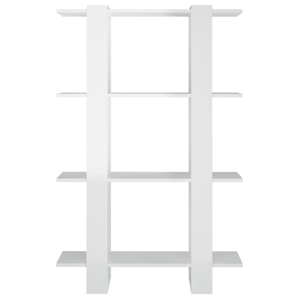 vidaXL raamaturiiul/ruumijagaja kõrgläikega valge 80x30x123,5 cm цена и информация | Riiulid | kaup24.ee