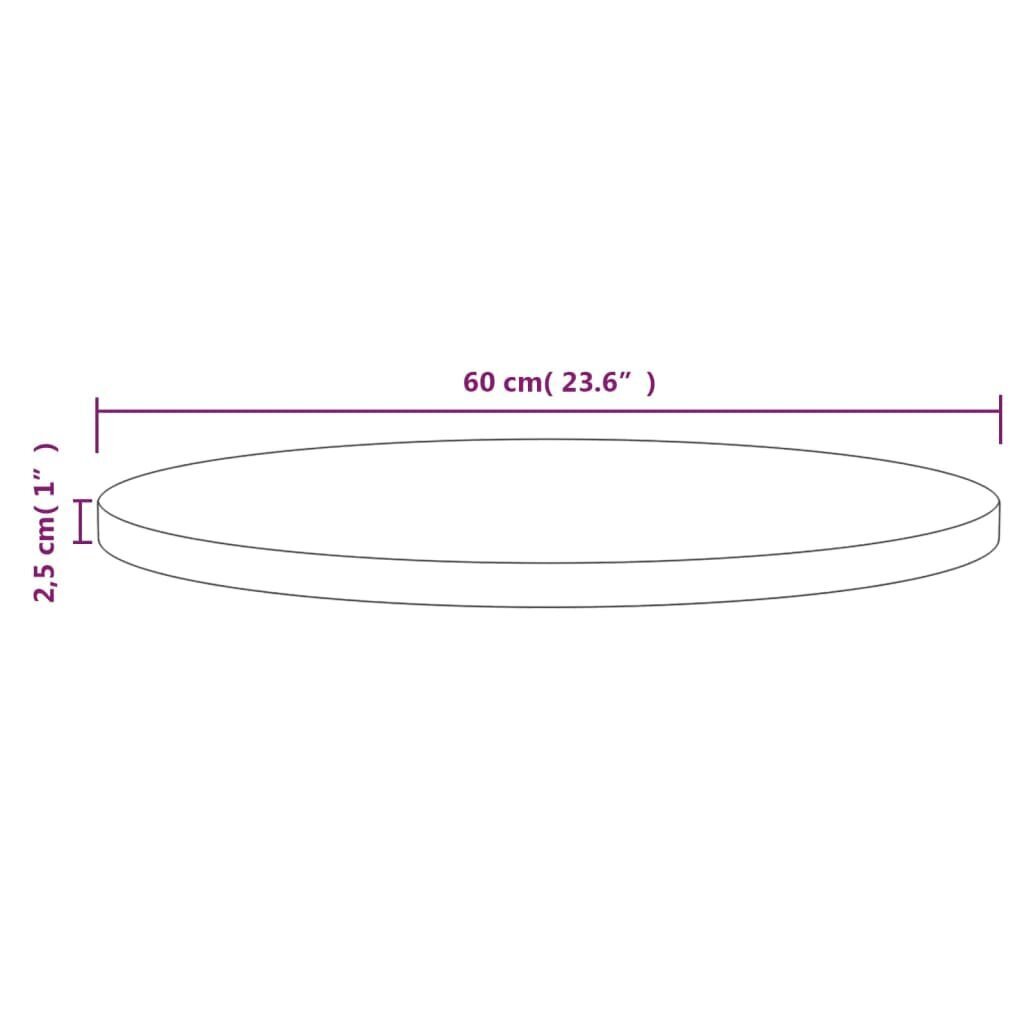 vidaXL lauaplaat, valge Ø60 x 2,5 cm, männipuit hind ja info | Lauaplaadid | kaup24.ee