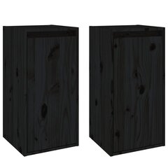 vidaXL seinakapid, 2 tk, must, 30x30x60 cm, männipuit hind ja info | Riiulid | kaup24.ee
