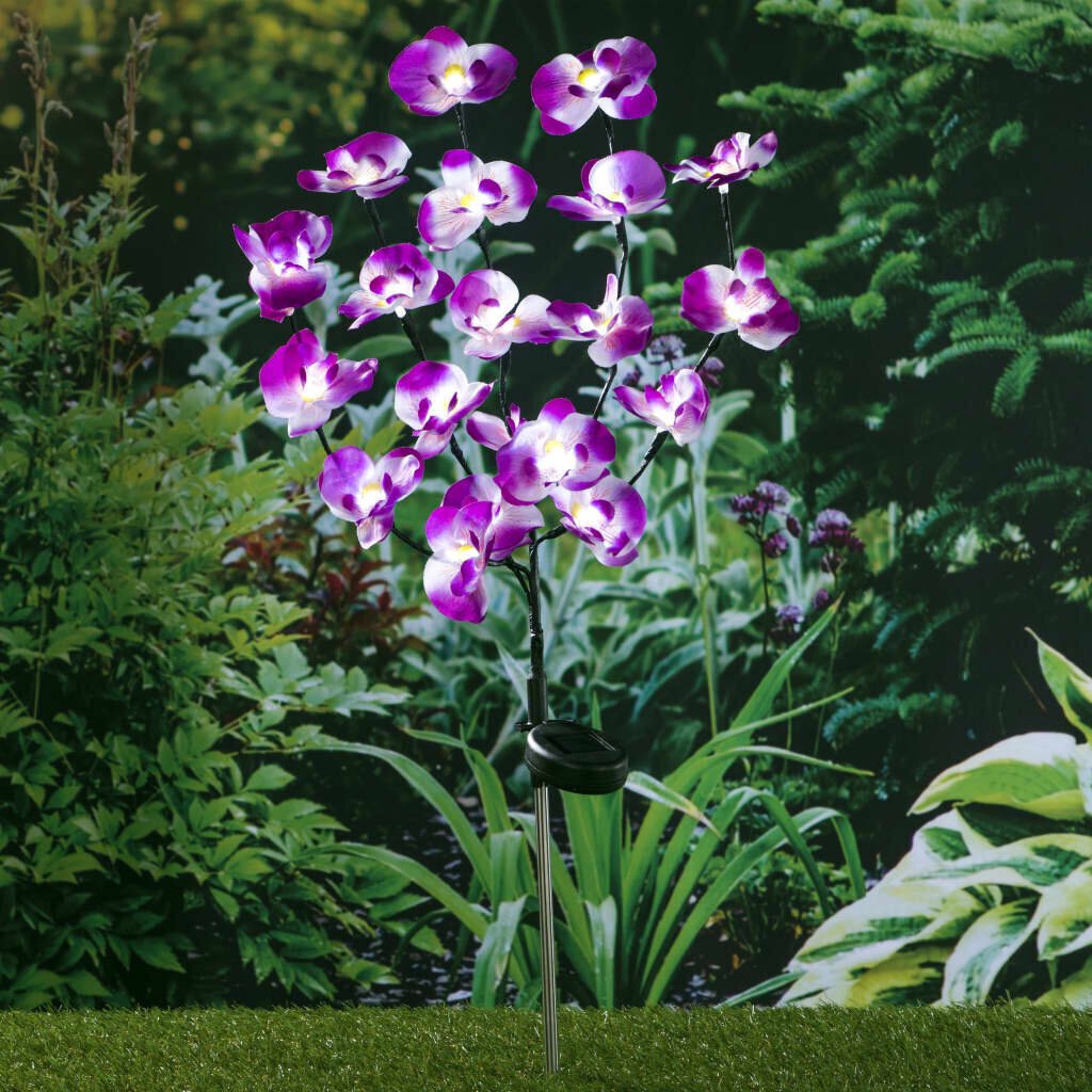 Hi LED-päikesetoitel aia seinatuli, orhidee, 75 cm hind ja info | Aia- ja õuevalgustid | kaup24.ee
