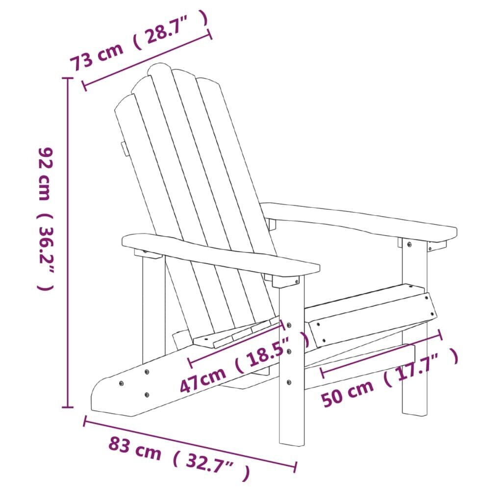 vidaXL Garden Adirondack toolid, 2 tk., antratsiitvärvi, HDPE цена и информация | Aiatoolid | kaup24.ee