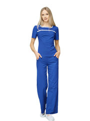 Stretch linasest riidest püksid Lega KL42, sinine hind ja info | Naiste püksid | kaup24.ee