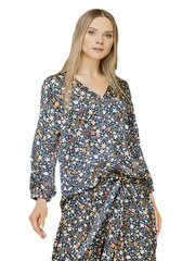 Атласная блузка Lega MK90, тёмно-синяя/цветная цена и информация | Женские блузки, рубашки | kaup24.ee