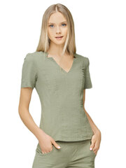Блузка из стрейчевого льна Lega MK93, зеленая цена и информация | Женские блузки, рубашки | kaup24.ee