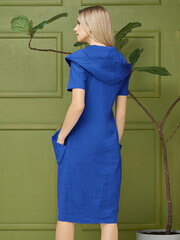 Платье с капюшоном из стрейчевого льна Lega SK140, синее цена и информация | Платья | kaup24.ee