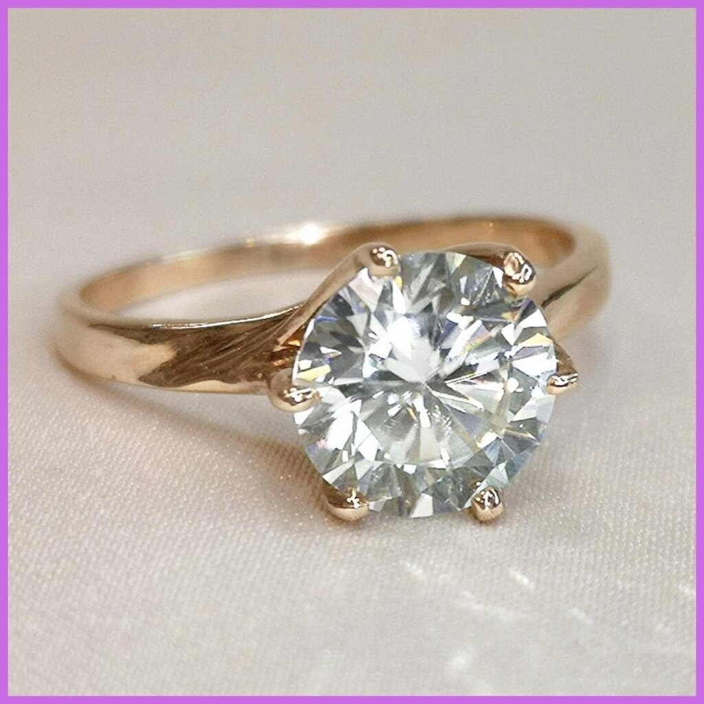 Naiste kuldsõrmus, teemant-Moissanite 1.5 karaati цена и информация | Sõrmused | kaup24.ee