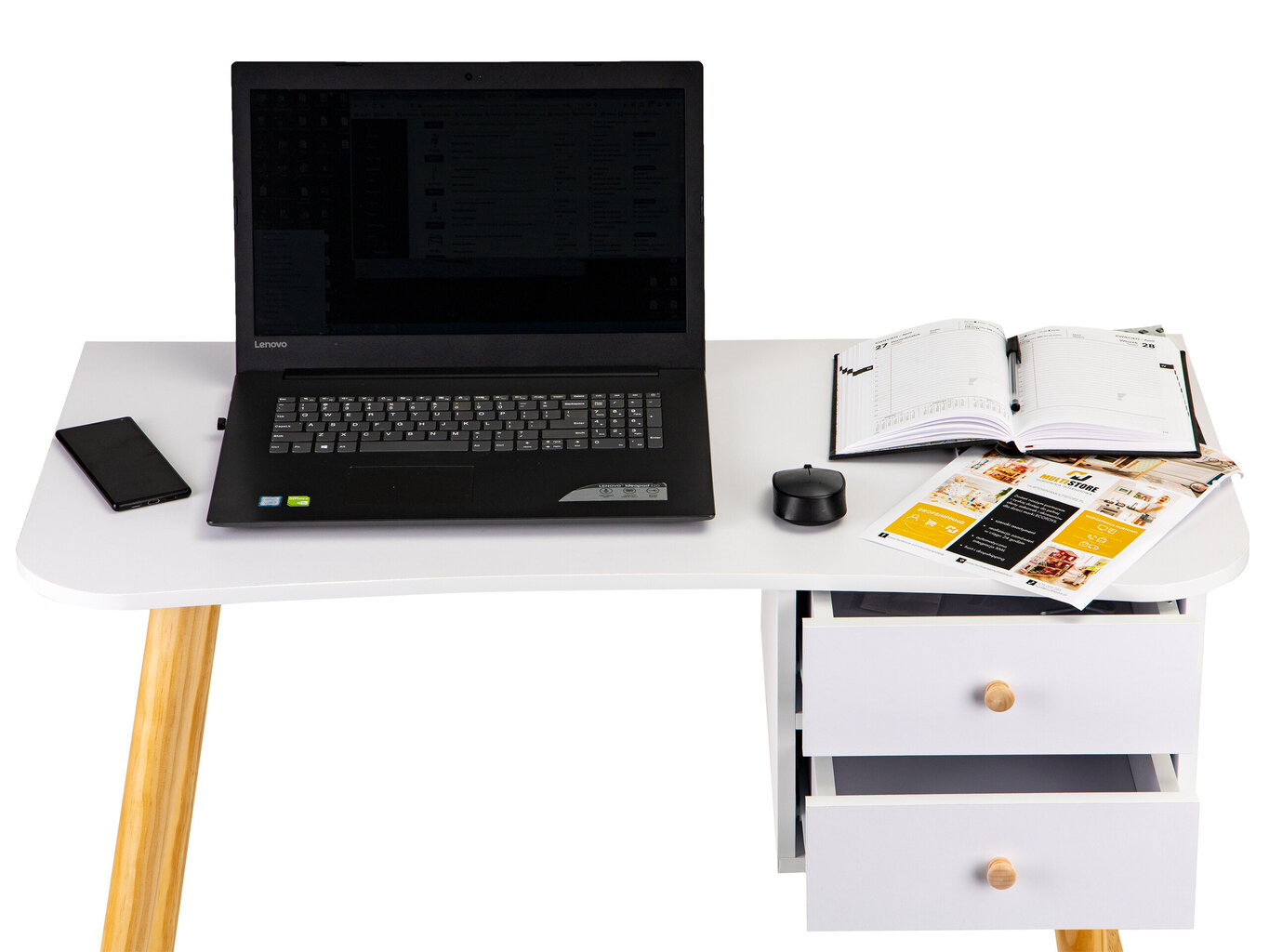 Kaasaegne arvutilaud, 2 sahtlit &quot;MODERNHOME&quot; цена и информация | Arvutilauad, kirjutuslauad | kaup24.ee