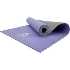 Коврик для йоги Reebok двусторонний 6 мм фиолетовый/серый цена и информация | Коврики для йоги, фитнеса | kaup24.ee