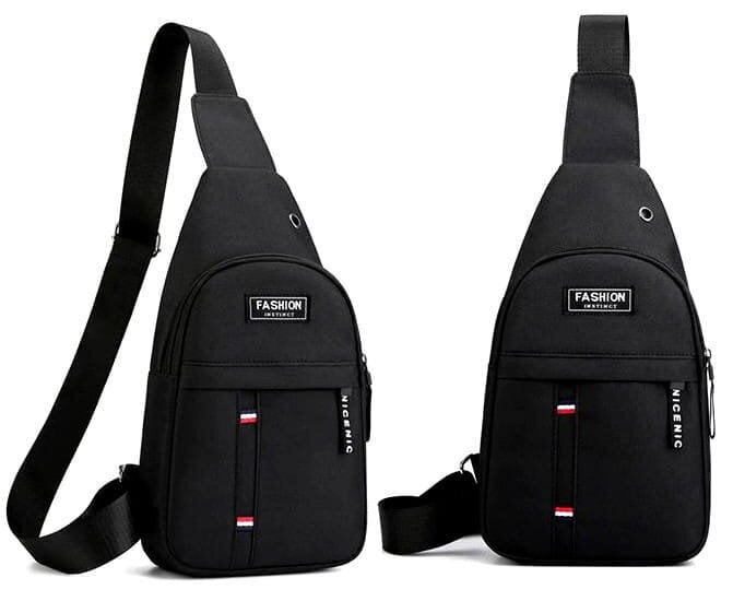 Väike sportlik seljakott meestele L131, must hind ja info | Meeste vöökotid, õlakotid | kaup24.ee
