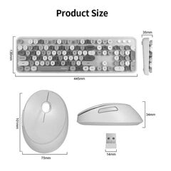 Полноразмерная 2.4G беспроводная клавиатура MOFII Sweet и оптическая мышь оранжевого цвета с дизайнерскими многоцветными кнопками цена и информация | Клавиатура с игровой мышью 3GO COMBODRILEW2 USB ES | kaup24.ee