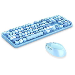 Полноразмерная 2.4G беспроводная клавиатура MOFII Sweet и оптическая мышь оранжевого цвета с дизайнерскими многоцветными кнопками цена и информация | Клавиатура с игровой мышью 3GO COMBODRILEW2 USB ES | kaup24.ee