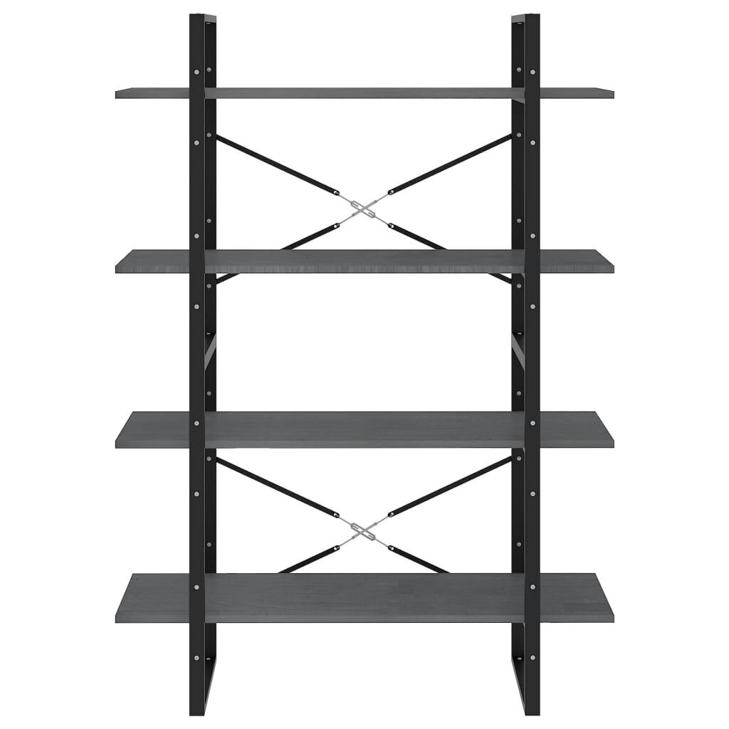 vidaXL 4-korruseline raamaturiiul, 100 x 30 x 140 cm, hall, männipuit hind ja info | Riiulid | kaup24.ee