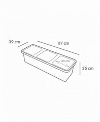 Kolmekohaline taimekast 54 l, automaatne kastmine 117 cm, valge BERBERIS TRIO цена и информация | Ящики для цветов | kaup24.ee