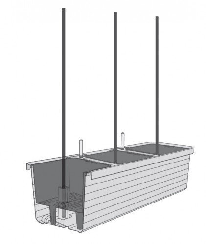 Kolmekohaline taimekast 54 l, automaatne kastmine 117 cm, valge BERBERIS TRIO hind ja info | Lillekastid | kaup24.ee