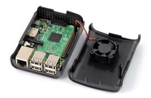 Корпус для Raspberry Pi Model 3B+/3B/2B - черный с вентилятором цена и информация | Электроника с открытым кодом | kaup24.ee
