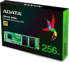 Sisemine kõvaketas ADATA ASU650NS38-256GT-C цена и информация | Внутренние жёсткие диски (HDD, SSD, Hybrid) | kaup24.ee