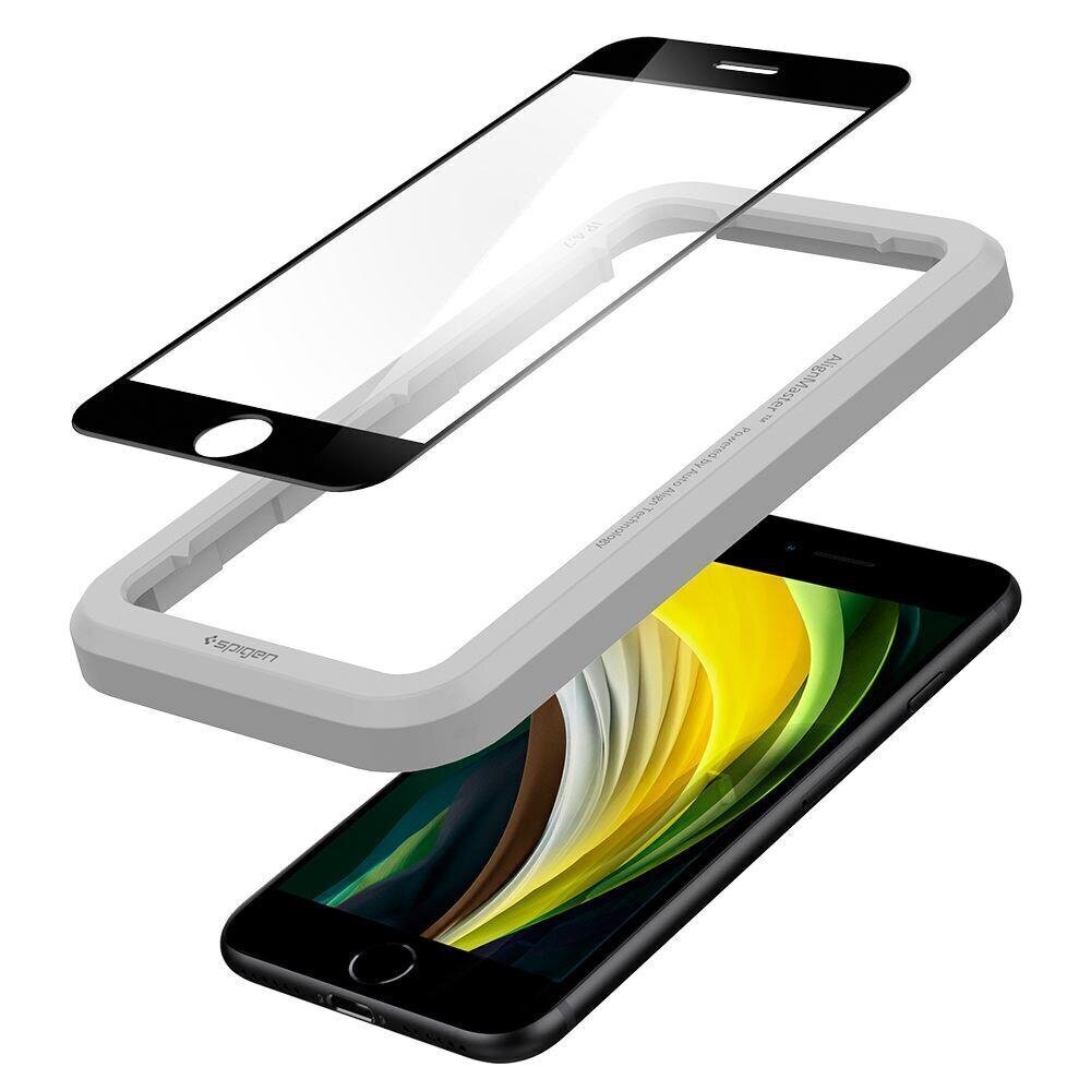 Kaitsekile telefonidele Spigen Alm Glass Fc Iphone 7,8,Se 2020 цена и информация | Ekraani kaitsekiled | kaup24.ee