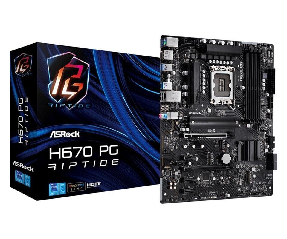 Arvuti jahutustarvik ASRock H670 PG Riptide, motherboard, ATX, LGA1700 Socket, H670 цена и информация | Emaplaadid | kaup24.ee