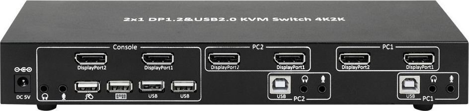 Lüliti Techly DisplayPort/ USB 2x1 Dual Head Video 4K * 30Hz KVM hind ja info | Lülitid (Switch) | kaup24.ee