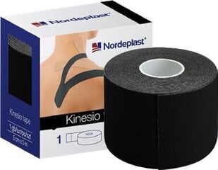 Kinesioloogiline teip Nordeplast 5cmx5m, must, N1 цена и информация | Ортезы и бандажи | kaup24.ee