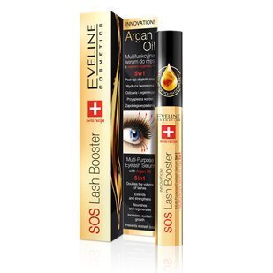 Ripsmeseerum argaaniaõliga Eveline Sos Lash Booster 10 ml hind ja info | Ripsmetušid, lauvärvid, silmapliiatsid, seerumid | kaup24.ee