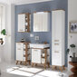 Led valgustusega vannitoamööbli komplekt 923 valge / tamm hind ja info | Vannitoa komplektid | kaup24.ee