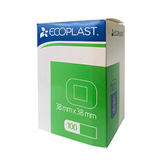 Ecoplast пластырь водостойкий, 38мм x 38мм, набор 100 шт цена и информация | Аптечки | kaup24.ee