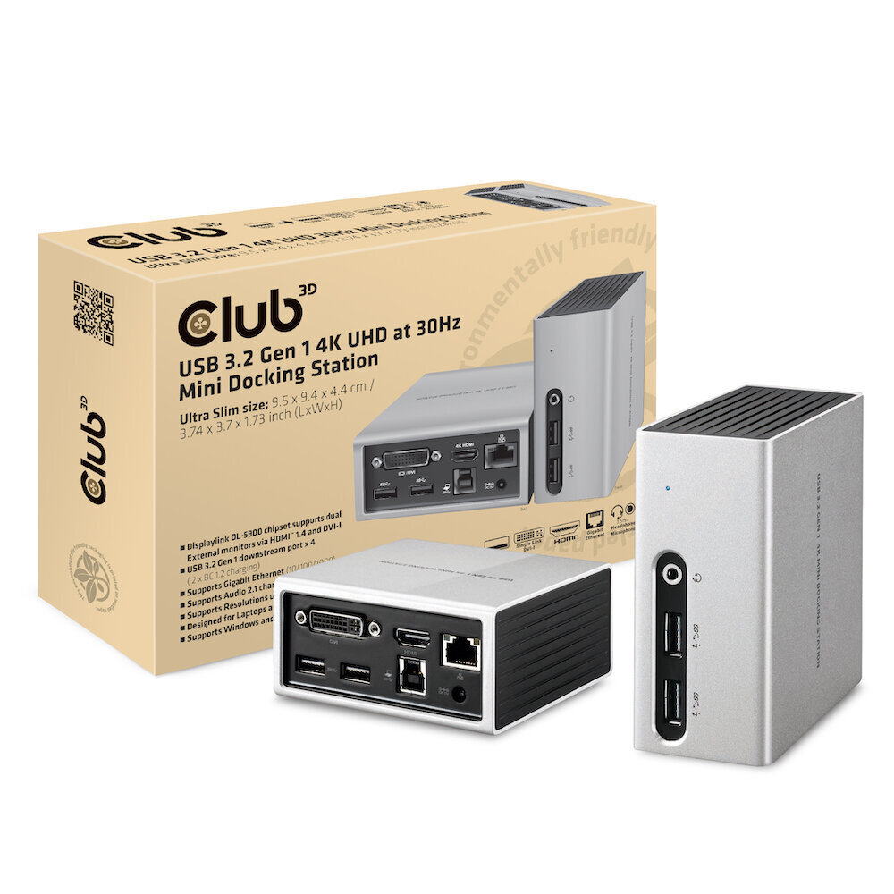 Club 3D Dock USB3.0 Dual GFX 4k Mini цена и информация | Videokaardid (GPU) | kaup24.ee