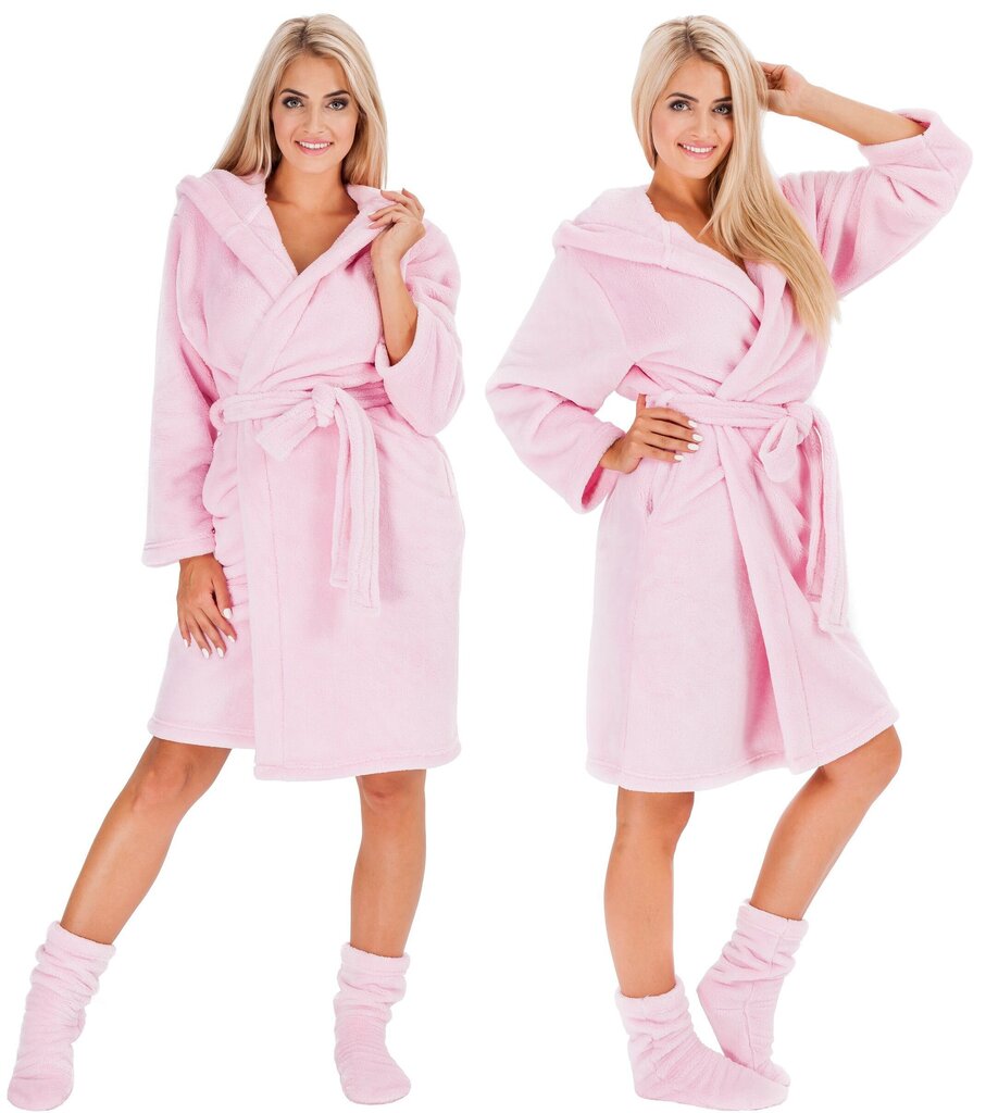 Naiste hommikumantel Nancy + roosad sokid hind ja info | Naiste hommikumantlid | kaup24.ee