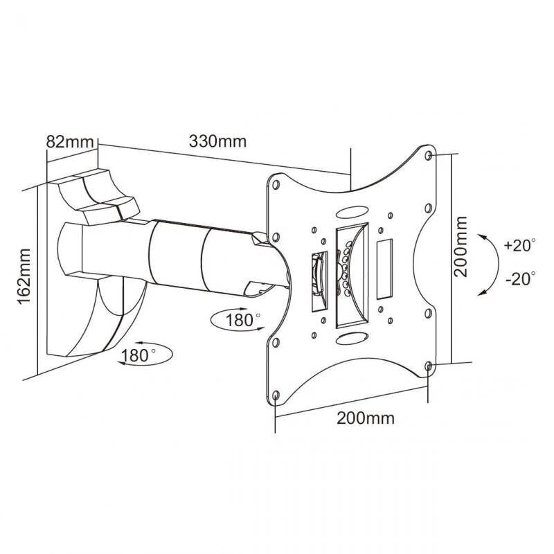 Seinakinnitus Lcd Tv 30" (must) - kuni 30kg hind ja info | Teleri seinakinnitused ja hoidjad | kaup24.ee