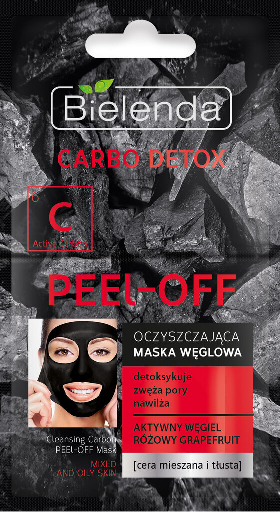 Aktiivsöega puhastav näomask Bielenda Carbo Detox 2x6 g цена и информация | Näomaskid, silmamaskid | kaup24.ee