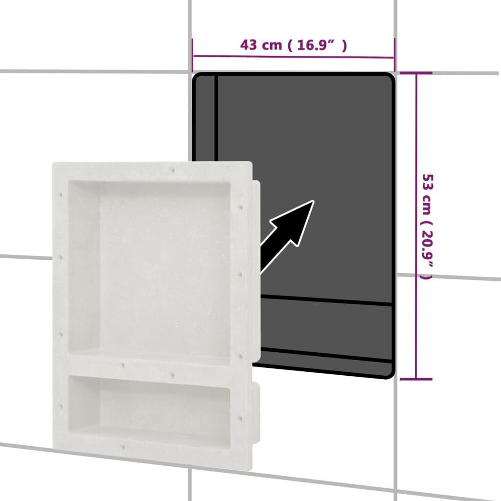 vidaXL dušinišš 2 sektsiooniga, mattvalge 41 x 51 x 10 cm hind ja info | Vannitoa sisustuselemendid ja aksessuaarid | kaup24.ee