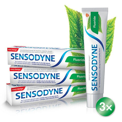 Hambapasta tundlikele hammastele Sensodyne Fluoride Tripack, 3 x 75 ml цена и информация | Suuhügieen | kaup24.ee